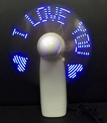 Mini Handheld Fan Gadgets Flashing I Love You LED Cooler Desktop