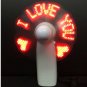 Mini Handheld Fan Gadgets Flashing I Love You LED Cooler Desktop