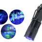 LED UV Flashlight Ultraviolet Torch With Zoom Function Mini UV Black Light