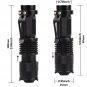LED UV Flashlight Ultraviolet Torch With Zoom Function Mini UV Black Light