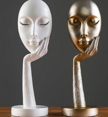 New Face Meditator Abstract Art Sculpture Nature Resin Office Craft