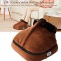 2 IN 1 Electric Heated Foot Warmer Massage Shoes Cosy Unisex Velvet