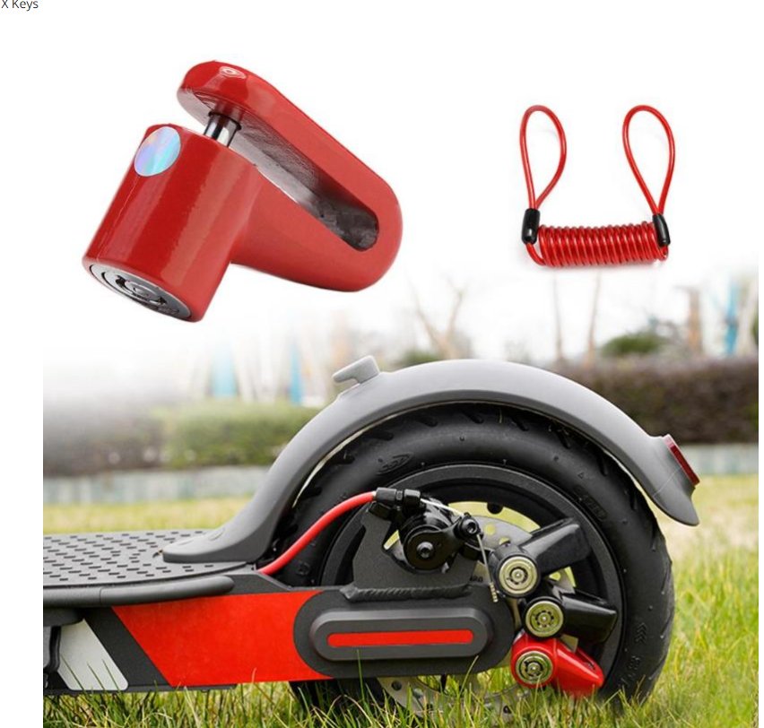 Electric Scooter Anti-Theft Wheels Disc Brakes Lock with Steel Wire