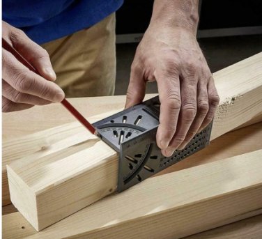 Wood Working Ruler 3D Mitre Angle Measuring Gauge Square Size Measure Tool