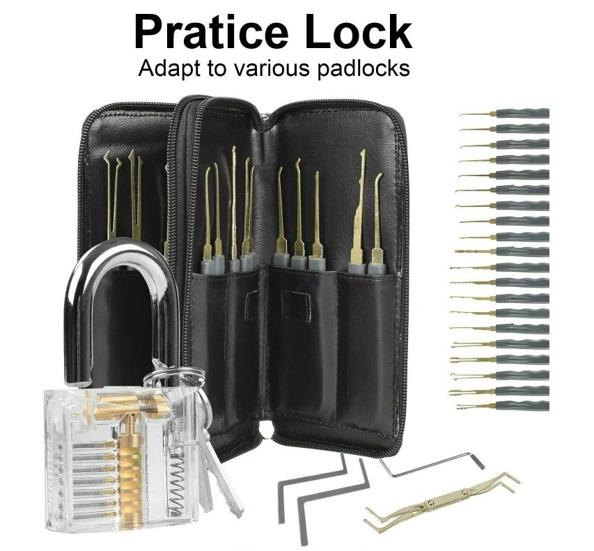 24Pcs Unlock Unlocking Pick Tools Set Key Extractor And Transparent