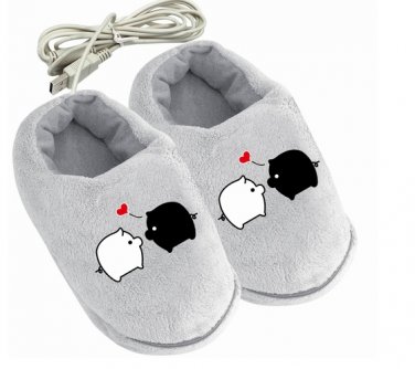 1 Pair USB Powered Cushion Shoes Electric Heat Slipper USB Gadget