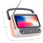 Portable Retro Mini Bluetooth Speaker TV Design Mobile Phone Holder Music Player