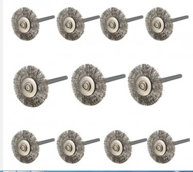 10pcs/set 22mm Stainless Steel Wire Wheel Brush dremel rotary tool for mini drill