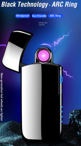 Spinning Charging Arc Lighter Smart Touch LED USB Electronic Cigarette Lighter