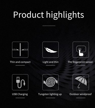USB Lighter Electronic Cigarette Lighters Charging Ultra Thin Touch Screen