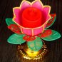 Lotus Electronic Candle Buddhist Lotus Golden Leaves 11 Cm High Christmas Decor