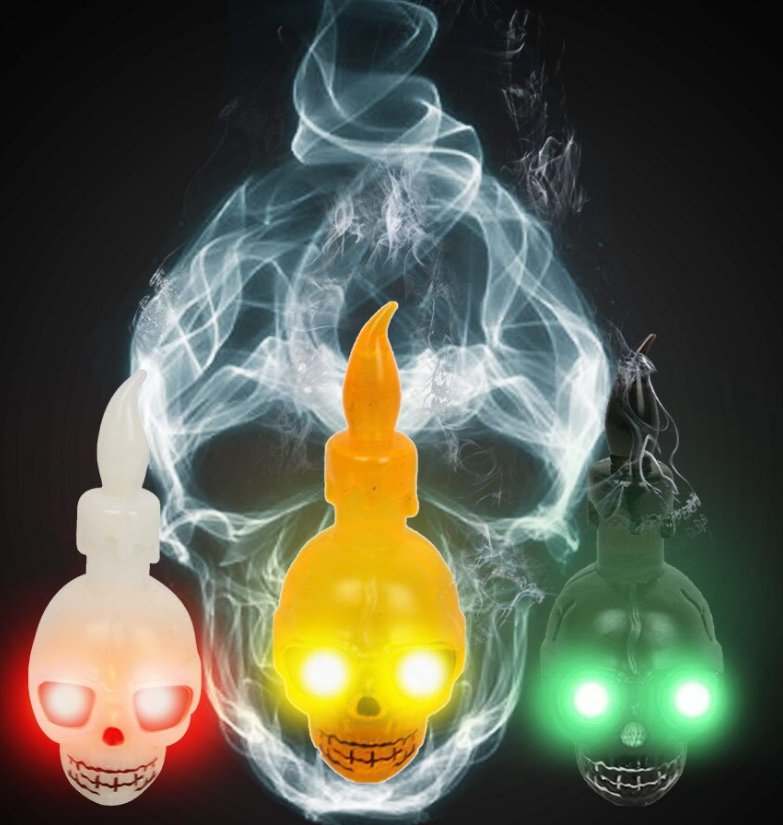 Decorations Horror Props Creative Skull Ghost color Halloween Supplies Props LED Candles