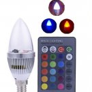 3W Electronic RGB LED Candles Light Remote Controller Light Bulb