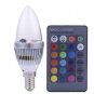 3W Electronic RGB LED Candles Light Remote Controller Light Bulb