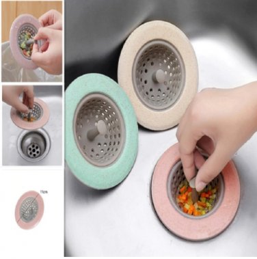 Kitchen Filter Silicone Wheat Straw Strainer Bathroom Shower Drain Sink