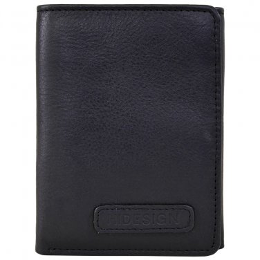 Hidesign Charles Classic Trifold Wallet with ID Compartment Black