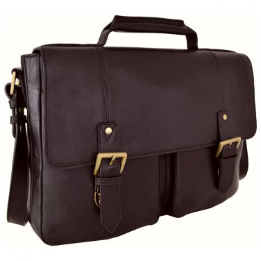 Hidesign Charles Medium 15" Laptop Compatible Briefcase Brown