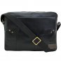 Hidesign Dylan Trendy Unlined Zip Top Work Messenger Bag Black