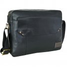 Hidesign Dylan Trendy Unlined Zip Top Work Messenger Bag Black