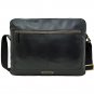 Hidesign Dylan Trendy Unlined Zip Top Work Messenger Bag Black