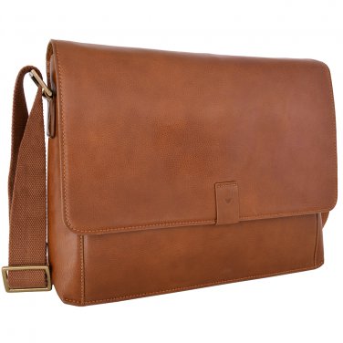 Hidesign Aiden 15 " Laptop Compatible Messenger Bag Tan