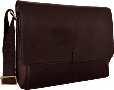Hidesign Aiden 15 " Laptop Compatible Messenger Bag Brown