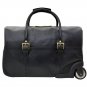 Hidesign Charles Cabin Sized Leather Wheeled Luggage Black