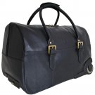 Hidesign Charles Cabin Sized Leather Wheeled Luggage Black