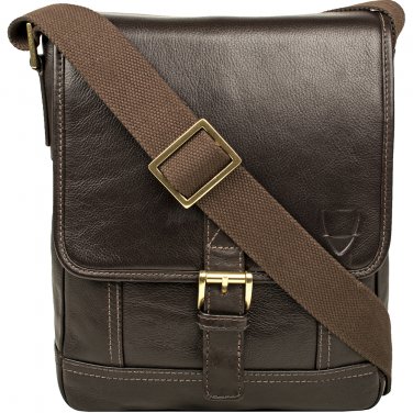 Hidesign Hunter Small Leather Crossbody Messenger Brown