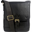 Hidesign Hunter Small Leather Crossbody Messenger Black