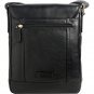 Hidesign Hunter Small Leather Crossbody Messenger Black