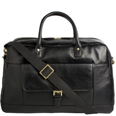 Hidesign Hunter Cabin Sized Duffel in Classic Leather Black