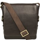 Hidesign William Vertical Leather Messenger Brown