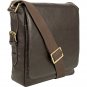 Hidesign William Vertical Leather Messenger Brown