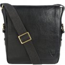 Hidesign William Vertical Leather Messenger Black