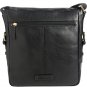 Hidesign William Vertical Leather Messenger Black