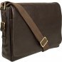 Hidesign William Horizontal 15" Laptop Compatible Leather Messenger Brown