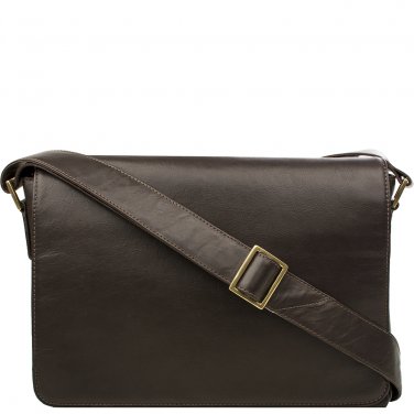 Hidesign Small Rhoden Leather Messenger Brown