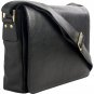 Hidesign Small Rhoden Leather Messenger Black