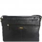 Hidesign Small Rhoden Leather Messenger Black