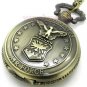 Bronze Air Force Eagle Stars Quartz Pocket Watch Necklace Pendant New Gift P103