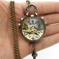Steampunk Transparent Glass Ball Mechanical Pendant Pocket Watch Chain New P100