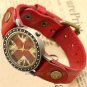 Vintage UK Flag Genuine Leather Bracelet Quartz Wrist Watch Quartz New Mens Gift