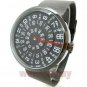 Black Quartz Metal Mesh Wrist Watch Mens Boy Turntable Dial Digital Gift Q0823
