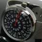 Black Quartz Metal Mesh Wrist Watch Mens Boy Turntable Dial Digital Gift Q0823