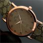 Charm Round Dial Leather Decorative Pattern Quartz Wrist Watch Women Gift 86Hour