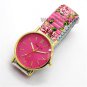 Round Elegant Flower Analog Stretchable Iron Quartz Wrist Watch Women Lady Gift