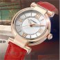 SINOBI Luxury Rose Gold Red Leather Women Wrist Watch Quartz Lady Hour 86 S0501