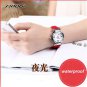 SINOBI Luxury Rose Gold Red Leather Women Wrist Watch Quartz Lady Hour 86 S0501