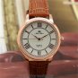 Classic Men Round Dial Rome Number Leather Band Quartz Wrist Watch Gifts Q3441